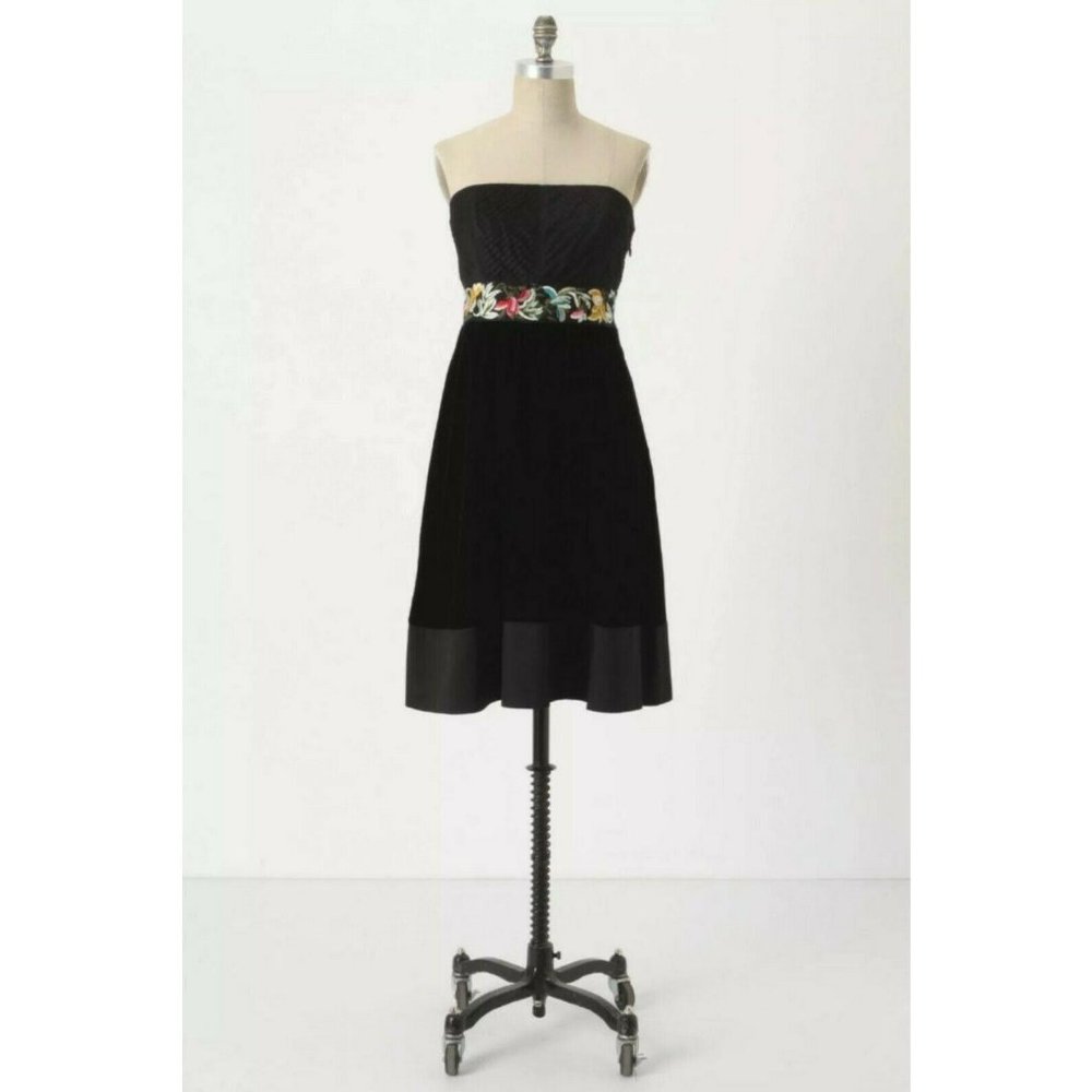 Anthropologie Floreat Evening Enchantment embroidered velvet Dress - Picture 5 of 6